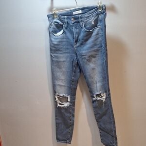 Good American Distressed Denim Skinny Jeans